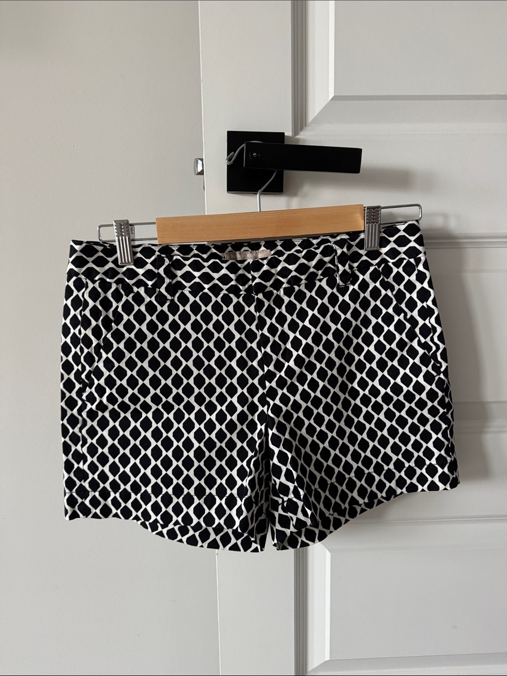 Banana Republic Black and White Geometric Print Shorts